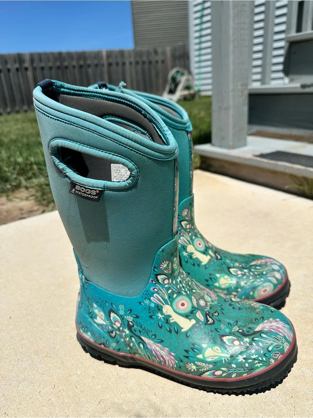 *FLAWED* Bogs | Teal Classic Forest Rain Boots | Size 6